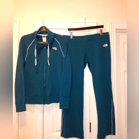 The North Face Pants - The North Face Vtg  Y2K Dark Teal Trac warmup Suit womens Size Large